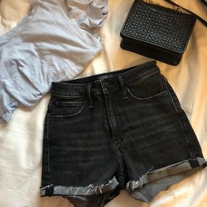 Black High Waisted Jean Shorts